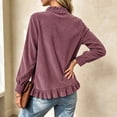 thumbnail image 6 of Cmtiyu Fashion Jackets for Women Long Sleeve Round Neck Button Down Pink Corduroy Jacket with Ruffled Hem Casual Fall Outerwear Jacket S-3XL, 6 of 6