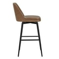 thumbnail image 4 of CHITA 30 inch Counter Height Swivel Bar Stools Low Back Set of 3, Metal Base, Faux Leather in Saddle Brown, 4 of 6