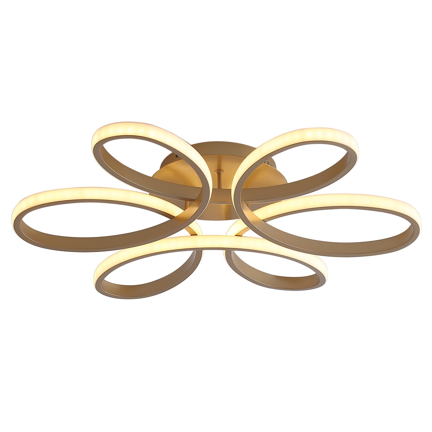 Aiwen Modern LED Flush Mount Ceiling Lamp Geometric Novelty Light Fixture Gold