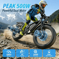 thumbnail image 4 of Flycity 63V 20AH Electric Bike for Adult, 500W Peak 28MPH Electric Bicycle with 26"x4.0" Fat Tires, 100 Mile Long Range Off-Road Bike, E-Bikes for Men Women, 4 of 10