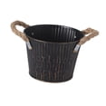 thumbnail image 3 of Elodie Flower Bucket with Handles Flower Holder Iron Flower Pot for Deck Fence Home Black, 3 of 8
