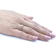 thumbnail image 2 of Womens 4x4mm Round Clear CZ Stainless Steel Small Delicate Band Wedding Ring Set - Size 5, 2 of 8
