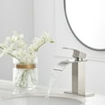 thumbnail image 4 of BWE Brushed Nickel Bathroom Faucet Modern Waterfall Single Hole Faucet for Bathroom Sink Single Handle Lavatory Bath Faucet, 4 of 7