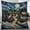 Quilt Blanket, variant on E-Macom LLC Stained Glass Christmas Village Quilt Bed Set, Snowy Church Winter Scene Quilt with Matching Pillowcases (90x100")