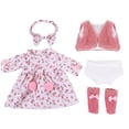 thumbnail image 2 of AlevRam 18 inch Doll Clothes Outfit Set with Floral Dress, Plush Vest, Headband, Underwear and Socks, 5 Piece Doll Clothing Accessories for 18 inch Dolls, White, 2 of 5