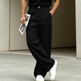 thumbnail image 6 of HOMADLES Mens Elastic Waist Work Pants Wide Leg Stretch Soft Athletic Pants Solid Color Side Pocket Casual Pants Black Size S, 6 of 10