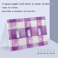 thumbnail image 3 of Yayeee Toggle Light Switch Wall Plate 2-Gang 4.56"x4.48" Decorative Outlet Cover, Purple and White Pattern, 3 of 7