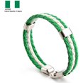 thumbnail image 2 of Handwoven Flag Leather Bracelet Multicolor National Flag PU Leather Bracelet Wrap Bangle with Alloy Clasp for Women Men Wristband Jewelry, 2 of 7