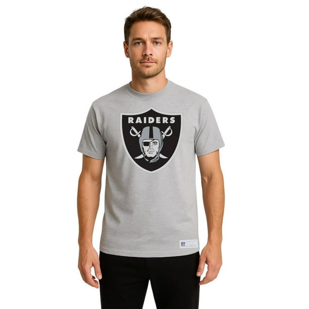 NFL Playera Aficionado Básica Las Vegas Raiders Gris para Hombre, Talla Mediana