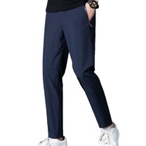 SWSMCLT Men's Stretch Casual Pants Slim Fit Slimming Pencil Trousers Pants Summer Ankle Lightweight Casual Blue Medium
