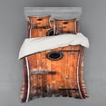 thumbnail image 2 of Ambesonne Antique Bedding Set 3 Pcs, Pine Wood Windows, Twin, Caramel Brown, 2 of 3