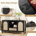 thumbnail image 4 of EastVita 59.1 inch Rattan Buffet Cabinet with Storage Boho Farmhouse Sideboard with Adjustable Shelves Drawer Doors Kitchen Coffee Bar Cabinet Black, 4 of 7