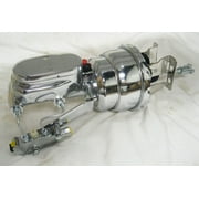 7in CHROME Dual Chrome Booster + Smooth Master Cylinder & Brackets