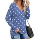 thumbnail image 4 of Mujer Tops Manga larga Cuello en V Ropa de niña Cremallera lateral Dividir Suéter femenino informal suelto, Azul, XXL Advancent AP003996-23, 4 of 6