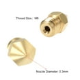 thumbnail image 3 of Unique Bargains 0.3mm 3D Printer Nozzle Head M6 Thread for MK8 1.75mm Extruder Print, Brass 6pcs, 3 of 3