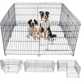 thumbnail image 1 of Valla para mascotas corral portátil plegable de metal con puerta 8 paneles 61x60 cm para perro pequeño y mediano cachorros, 1 of 7