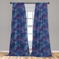 thumbnail image 5 of Ambesonne Abstract Curtains, Ocean Inspired Paisley, Pair of 28"x63", Purple Blue, 5 of 5