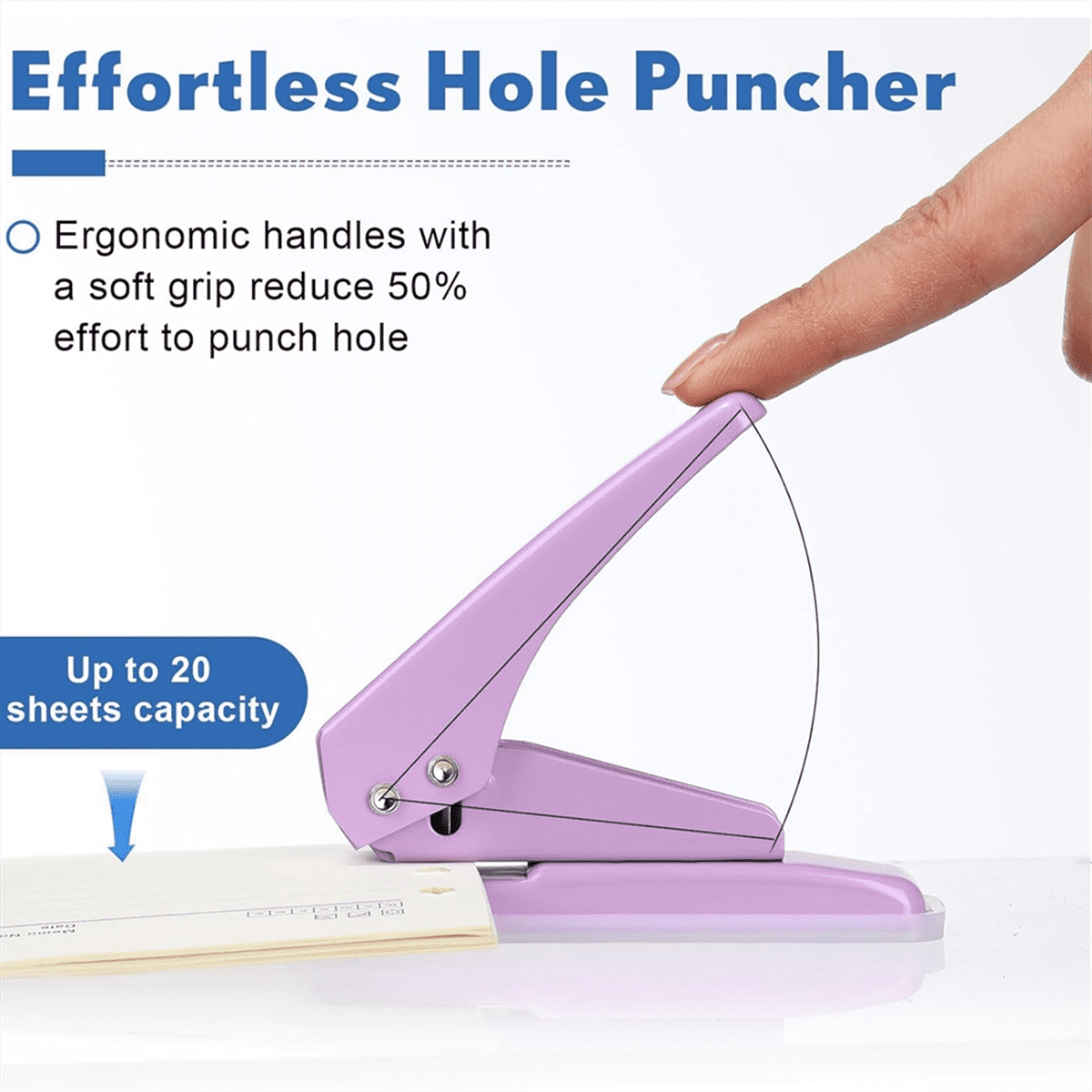 10 Pcs Single Hole Punch with Lock 1 Hole Paper Hole Punch 20 Sheet Capacity Handheld Paper Puncher with Anti Skid Base