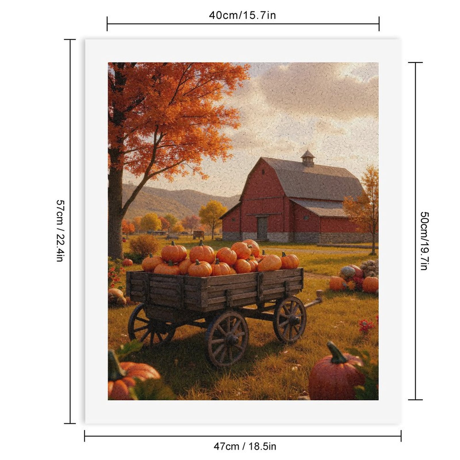 Paint by Numbers Kit for Adults, Autumn Harvest Barn Scene Paint by Numbers, Easy Paint by Numbers Kit for Adults Beginner, DIY Adult Paint by Number Kits on Canvas, Home Decor