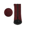thumbnail image 6 of BLISSFUL STEP Women's Ankle Boots Pointed Toe Stiletto Heels Houndstooth Plaid Zip-Up Boots Red Black 7, 6 of 7