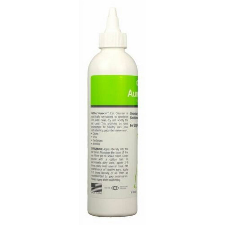 Aurocin CM Pet Ear Cleanser W Aloe For Cat Dog otitis externa Cucumber Scent 8oz Walmart