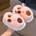 thumbnail image 2 of DHFJKG Kids Winter Fuzzy Closed-Back Slippers Fluffly Shaggy Warm Cute Cartoon Character Critter Shape Rubber Sole Flat Bottom Kawaii House Slippers, 2 of 3