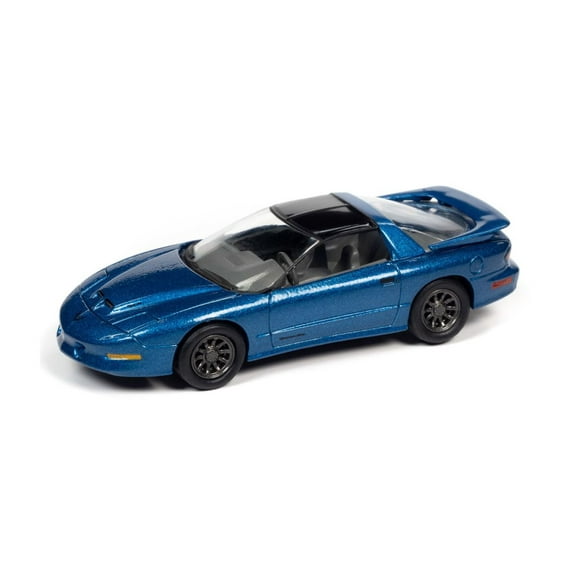 1996 Pontiac Trans Am, Medium Cloisonne Blue Poly - Johnny Lightning JLSP149/24A - 1/64 scale Diecast Model Toy Car