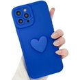 thumbnail image 1 of Funda ZHAOCHENG Compatible con iPhone 13 Pro Max Corazón de Amor 3D Anticaídas Azul, 1 of 5