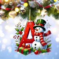 thumbnail image 5 of CoreLiving Initial Ornaments for Christmas Tree, Monogram Christmas Ornaments Alphabet Pendant with Green Hat, 26 Letters Bookshelf DIY Hanging Decorations Party Gifts, 5 of 5