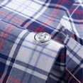 thumbnail image 4 of Aueoeo Men's Casual Short Sleeve Button-Up Striped Plaid Dress Shirts Beach Shirt Daily Work Regular Fits Lightweight Tees, 4 of 5