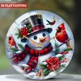 thumbnail image 2 of Decorative Clocks： Romantic Christmas Roses And Cardinals Snowman Wreath Glass Wall Clock ，Winter Decor Wall Clock for Homes, Bars, Offices, Man Caves, Garages, And Living Rooms. Also Makes A Great, 2 of 8