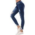 thumbnail image 2 of Women's Ripped Boyfriend Jeans Cute Distressed Jeans Stretch Skinny Jeans with H, 2 of 4
