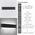 thumbnail image 3 of Lámpara de pared LED para interiores, lámpara de pared negra de 14W, blanco frío 6000K, iluminación de pared de diseño moderno para dormitorio, sala de estar, escaleras, pasillo, 220V, 3 of 5