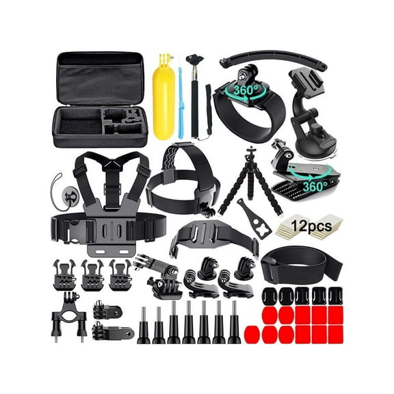 61 in 1 Action Camera Accessories Kit for AKASO EK7000 GoPro Hero 12 11 10 9 8 7 6 5 4 Hero Session Gopro Max Insta360 Xiaomi Yi DJI AKASO Campark Action Camera