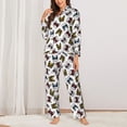 thumbnail image 2 of KLL Bulldog Sunglasses Face Print Women's Long Sleeve Pajamas with Pants Sleepwear Loungewear 2 Set-Large, 2 of 7