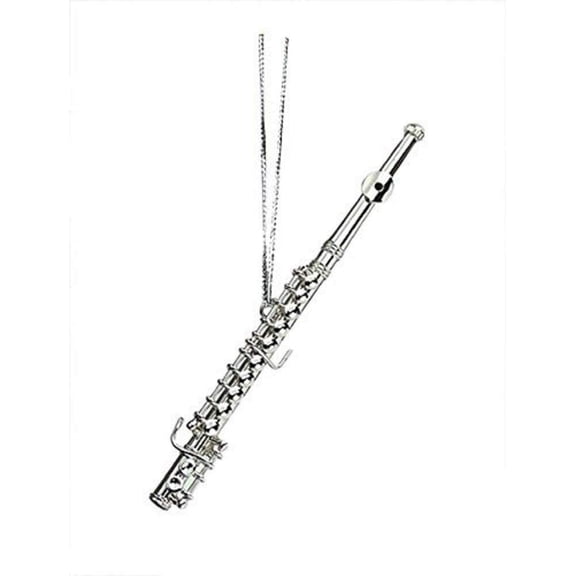 Realistic Silver FLUTE Musical Instrument Christmas Ornament - 4.5" Longby Broadway Gifts