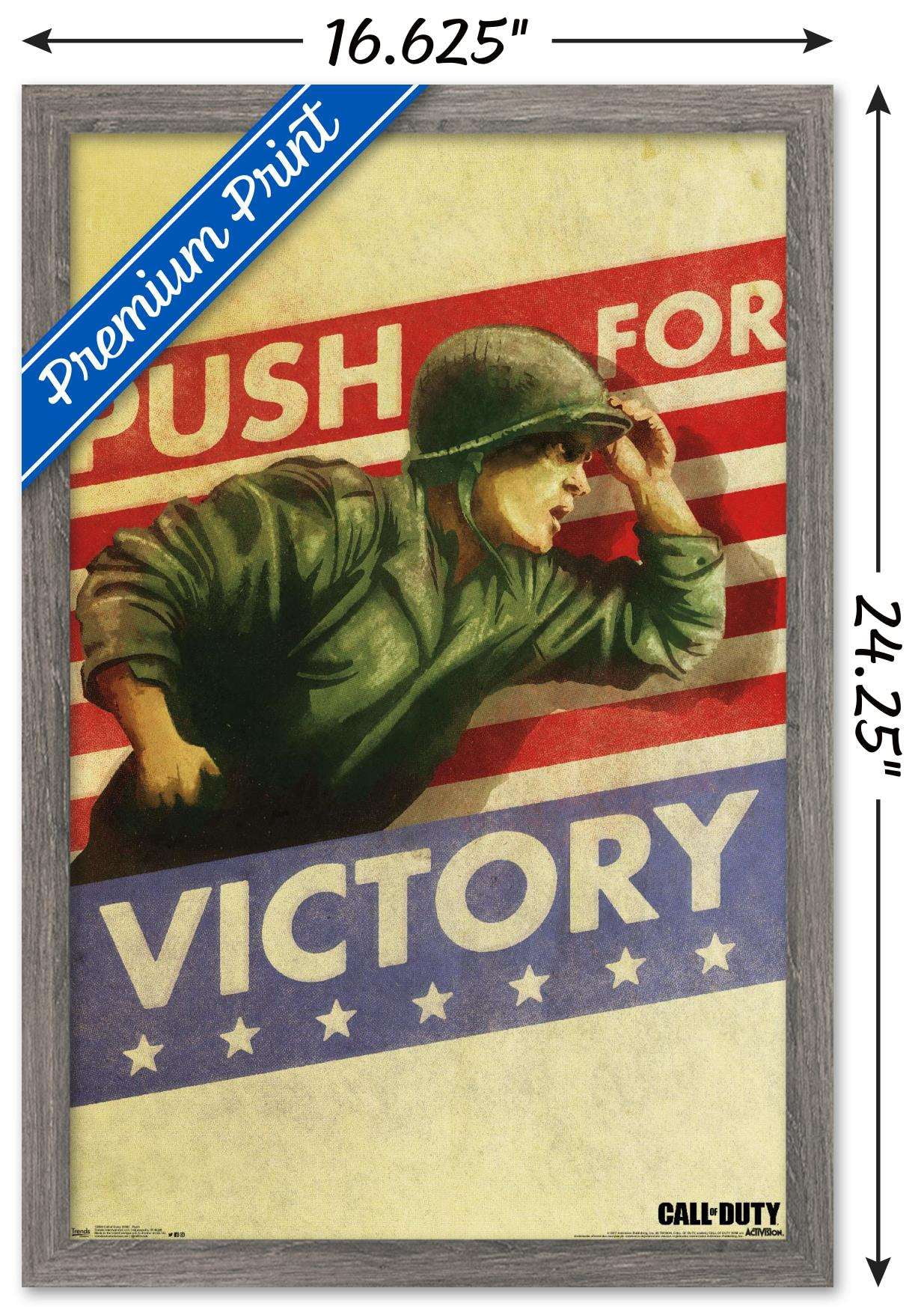 Call of Duty: WWII - Push Wall Poster, 14.725" x 22.375", Framed