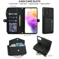 thumbnail image 2 of Decase 2-in-1 Detachable Magnetic Wallet Case Compatible with Samsung Galaxy A56 5G, Shockproof PU Leather Flip Cover with Card Slots,Cash Pocket,Zipper Purse,Crossbody Strap,RFID Blocking,Black, 2 of 8