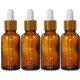 thumbnail image 1 of 4pcs botellas de gotero de vidrio botellas ámbar de aceites esenciales botellas de viaje 30 ml, 1 of 5