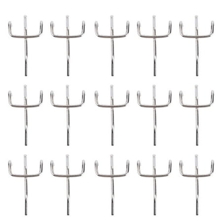 

100pcs Shelf Hook Supermarket Shelves Three Foot Hook Hole Board Hook Three Fork Triangular Hole Board Hook (3.3mm Width/3.2cm Hole Diameter 7cm Length Silver)