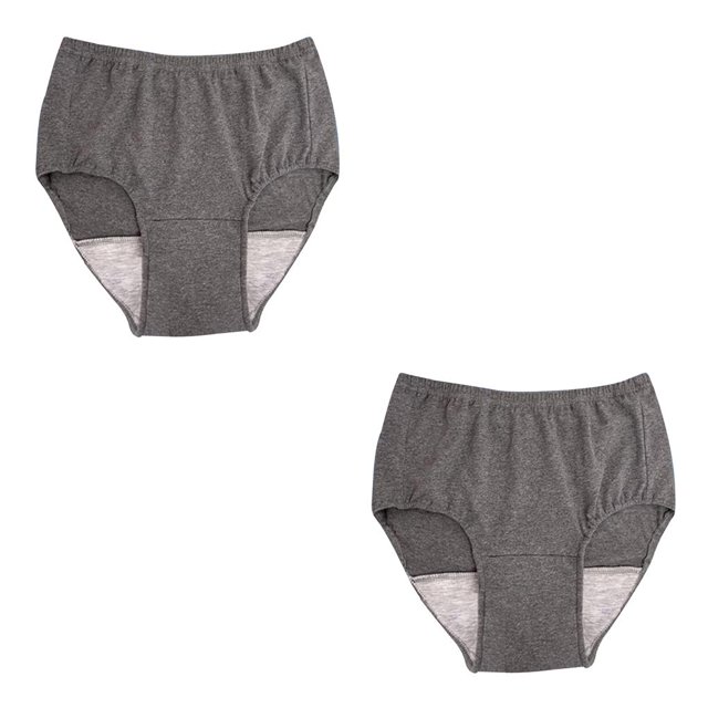 Youkk Reusable Washable Mens Underwear for Incontinence Breathable Briefs Pant 300CC Dark Grey LL 2Set