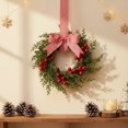 thumbnail image 5 of Yucurem Mini Christmas Wreaths for Kitchen Cabinet, 10 Inch Small Christmas Hanging Artificial Garlands with Ribbon for Front Door Window Door Fireplace Decor, 5 of 7