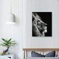 thumbnail image 4 of Nawypu Black and White Lion Head Canvas Wall Art Animal Portrait Print Picture Lion Painting for Bedroom, 4 of 5
