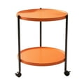 thumbnail image 2 of 2 Tier Side Table Folding Round End Table Small Nightstand With Two Removable Tray For Bedroom Living Room Bedside Small Spaces Tall Nightstand End Table, 2 of 6