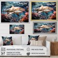 thumbnail image 4 of Designart "Sharks Of The Abyss Portrait I" Coastal Coral Under Water Floater Framed Wall Art Living Room, 4 of 5