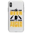 thumbnail image 1 of DistinctInk Clear Shockproof Hybrid Case for iPhone XR (6.1" Screen) - TPU Bumper Acrylic Back Tempered Glass Screen Protector - I Make Beer What's Your Super Power, 1 of 5