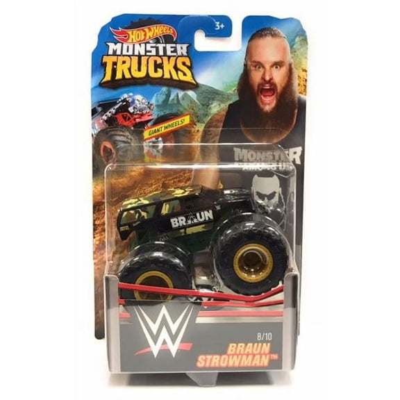 Hot Wheels Monster Trucks Braun Strowman 1:64 Scale Giant Wheels GCT00