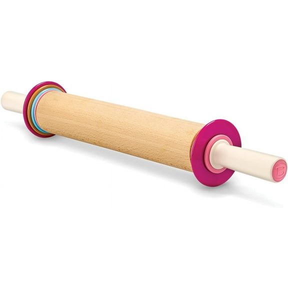 Adjustable Rolling Pin, Wood and Nylon, 12-Inch Barrel