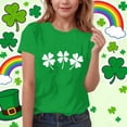 thumbnail image 2 of MKOSPLRT T-Shirts Trèfle pour Garçon Fille Fête de la Saint-Patrick T-Shirts à Manches Courtes Col Rond T-Shirts Graphiques avec Nœud Blouses Coupe Ample 3-15 Ans, 2 of 6