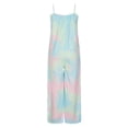 thumbnail image 6 of Womens Summer Sleeveless Jumpsuits Ruched Camis Rompers Casual Loose Trendy Printing Wide Leg Cropped Pants Playsuits, 6 of 7
